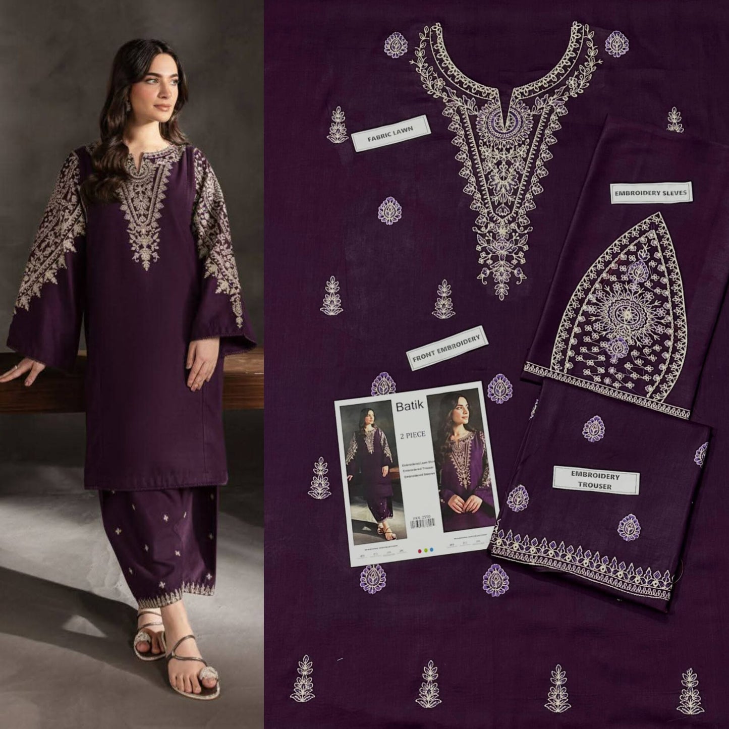 Graceful 2PC Embroidered Lawn