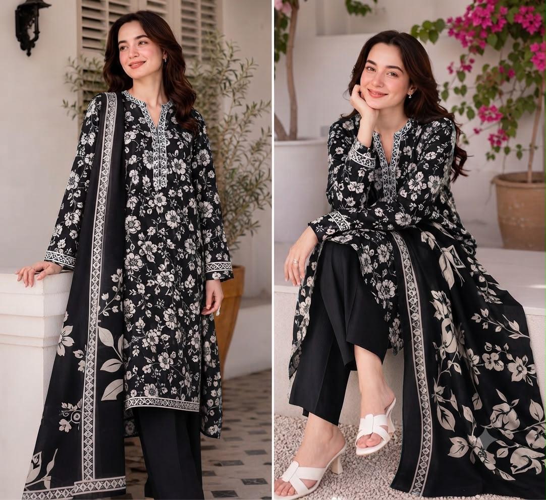 Women's Black Lawn Suit – Modern & Comfortable