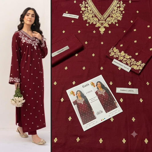 Premium 2 Piece Embroidered Lawn