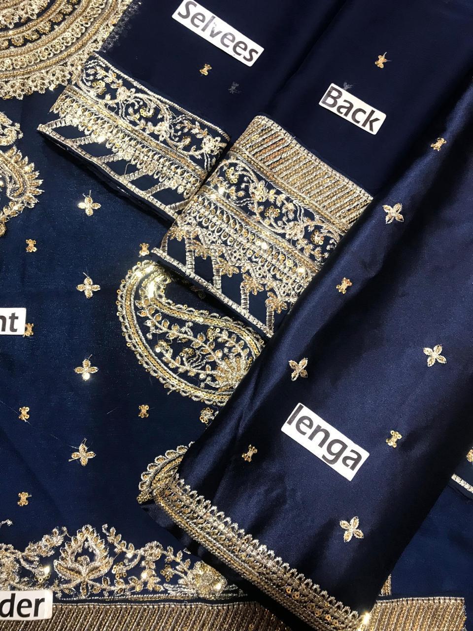 LUXURY Heavy Embroidered Chiffon Party Wear Dress With Chiffon Embroidered Dupatta (Unstitched)