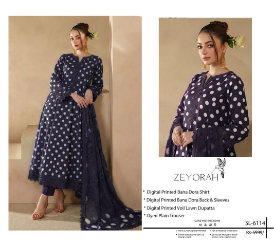 Digital printed lawn 3pc