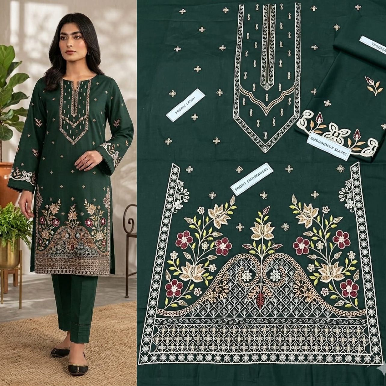 Graceful 2PC Embroidered Lawn